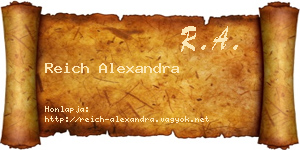 Reich Alexandra névjegykártya